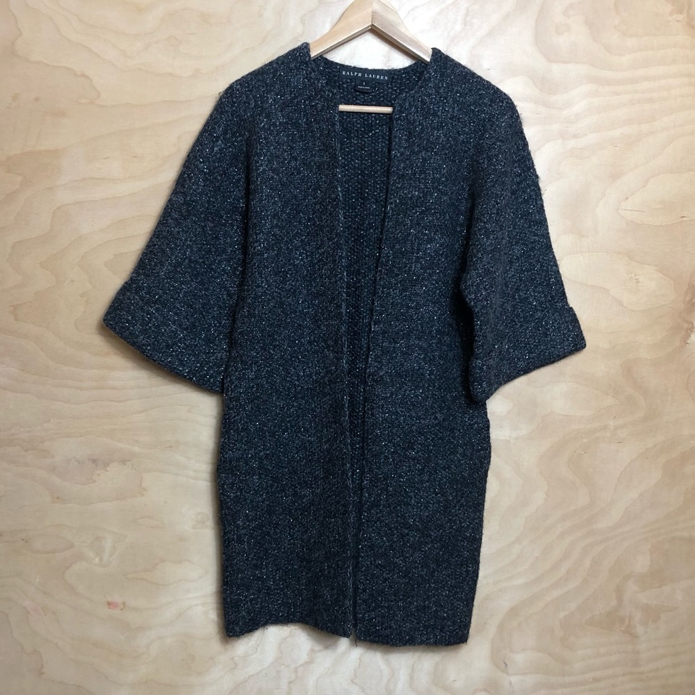 Ralph Lauren Winter Cardigan Sweater Black Wool Alpaca Cashmere Womens Sz S. - Picture 1 of 10
